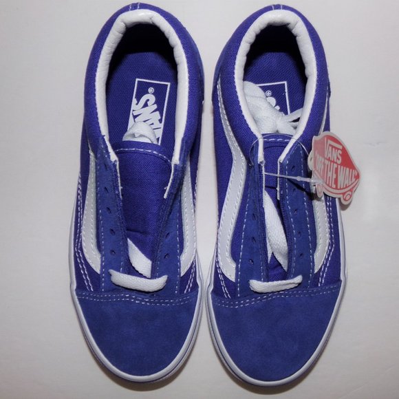 NEW KIDS SIZE 13 VANS CHECKER BOARD RAINBOW BLUE SUEDE LIKE WITH WHITE SO COOL! - Picture 4 of 10